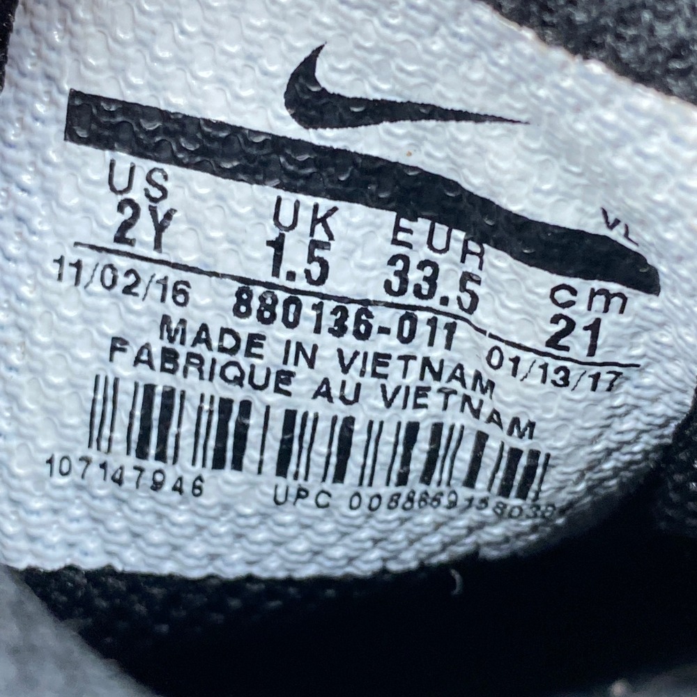 Nike Alpha Menace Shark Football Cleats Youth 2Y Black White 880136-011 - Picture 2 of 9